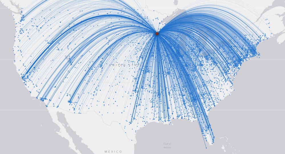 Client example, MotoShot: the original list, 4,782 connections